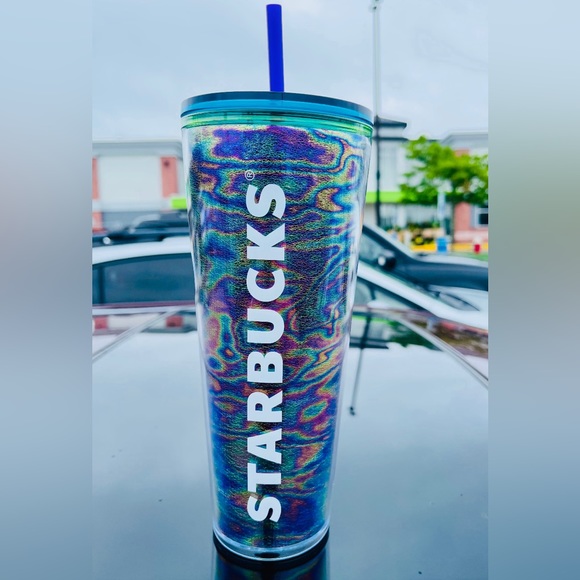 Starbucks Oil Slick Rainbow Cup Marbled Cold Tumbler Tie Dye Venti 24oz New 2023 - Picture 1 of 5